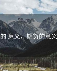 期货的 意义，期货的意义何在