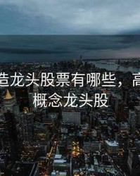 高端制造龙头股票有哪些，高端制造概念龙头股