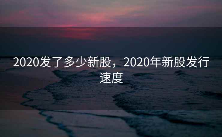 2020发了多少新股，2020年新股发行速度