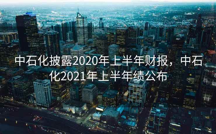 中石化披露2020年上半年财报，中石化2021年上半年绩公布