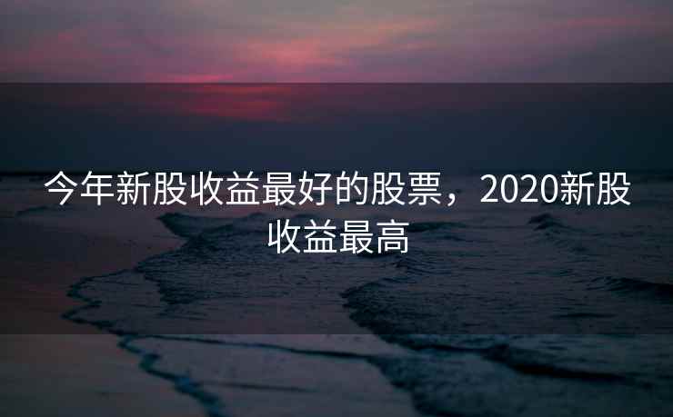 今年新股收益最好的股票,2020新股收益最高 今年新股收益最好的股票,2020新股收益最高